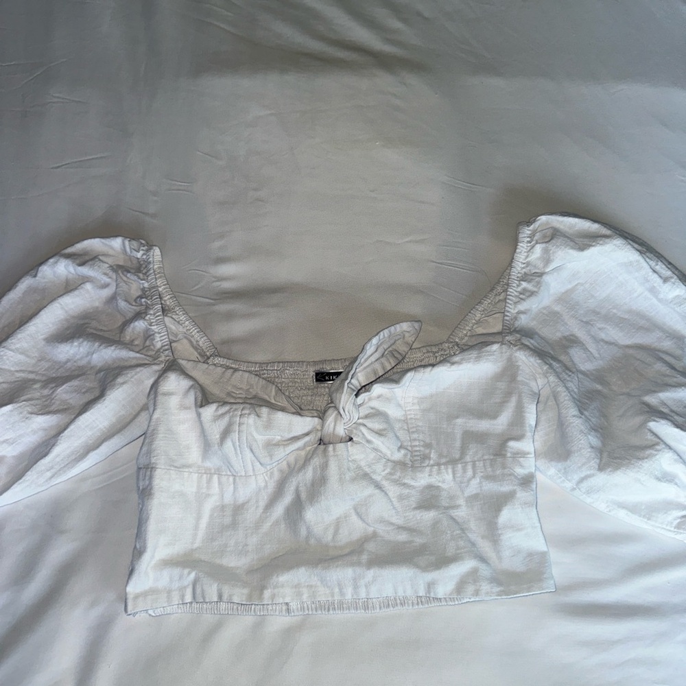 White Puff Sleeve Women's Top